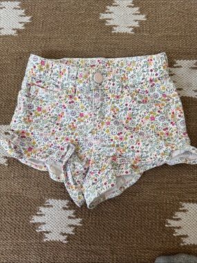GAP White Floral Denim Shorts